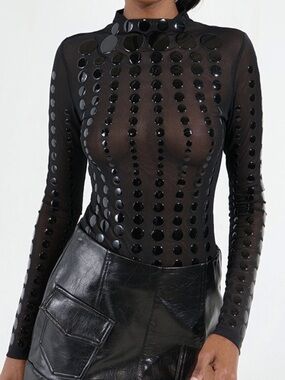 ‘Not My Fault’ mesh bodysuit